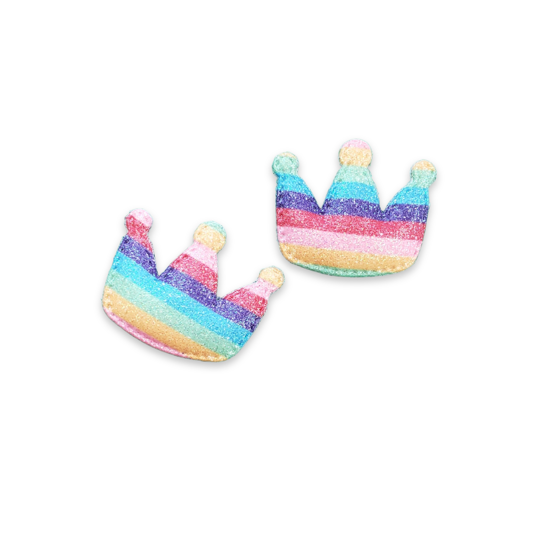 2pc Rainbow Crown Padded Hair Applique