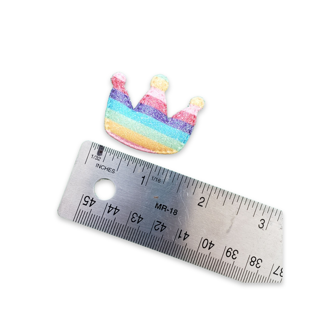 2pc Rainbow Crown Padded Hair Applique