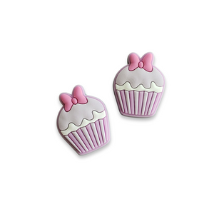 2pc Purple Daisy Cupcake Soft PVC Resin