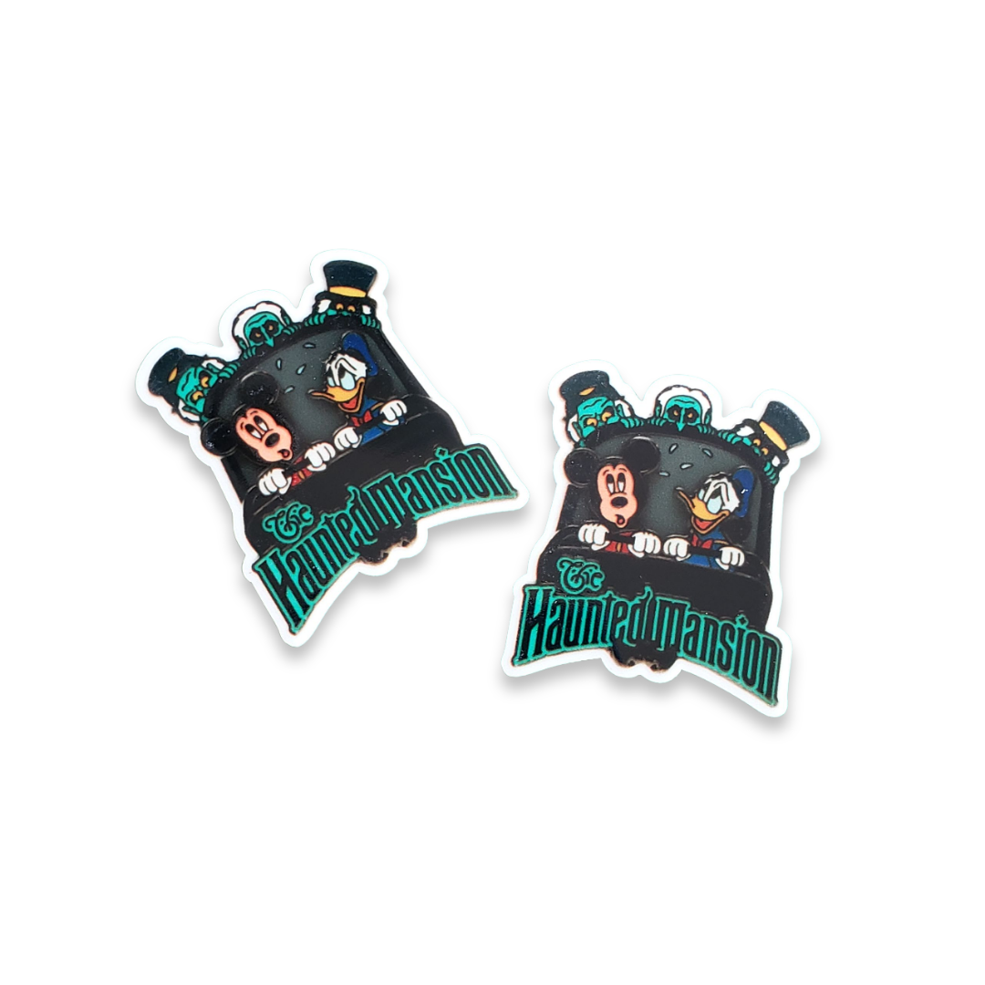 2pc Mouse and Duck Haunted Mansion Planar Resin