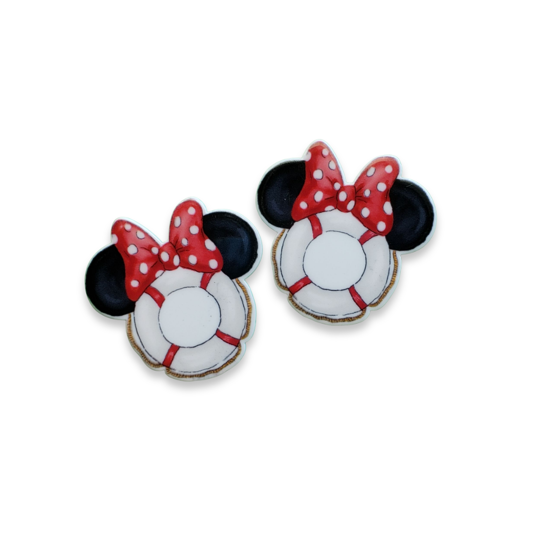 2pc Cruise Miss Mouse Planar Resin