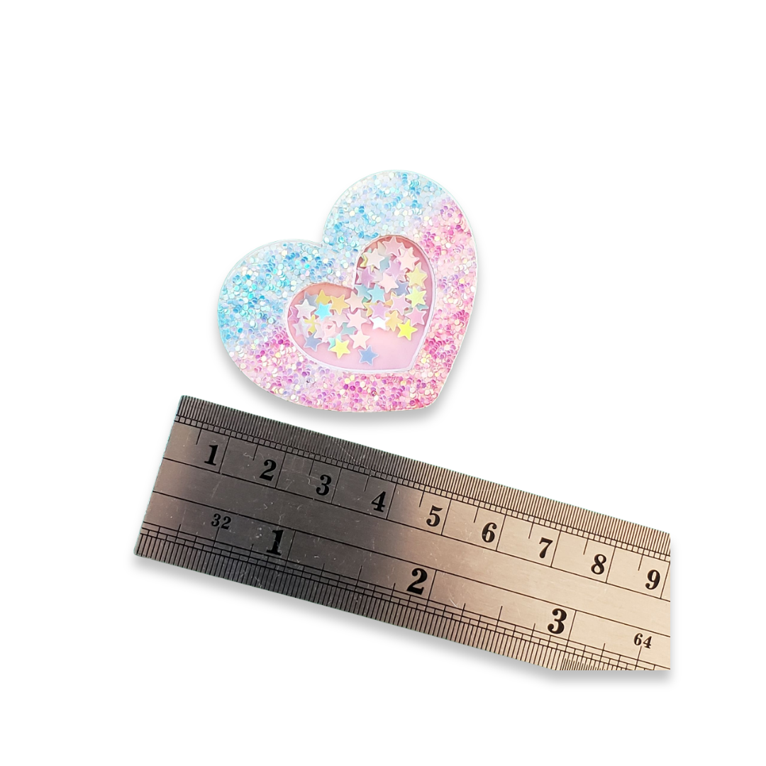 Rainbow Heart Acrylic Sequins Shaker