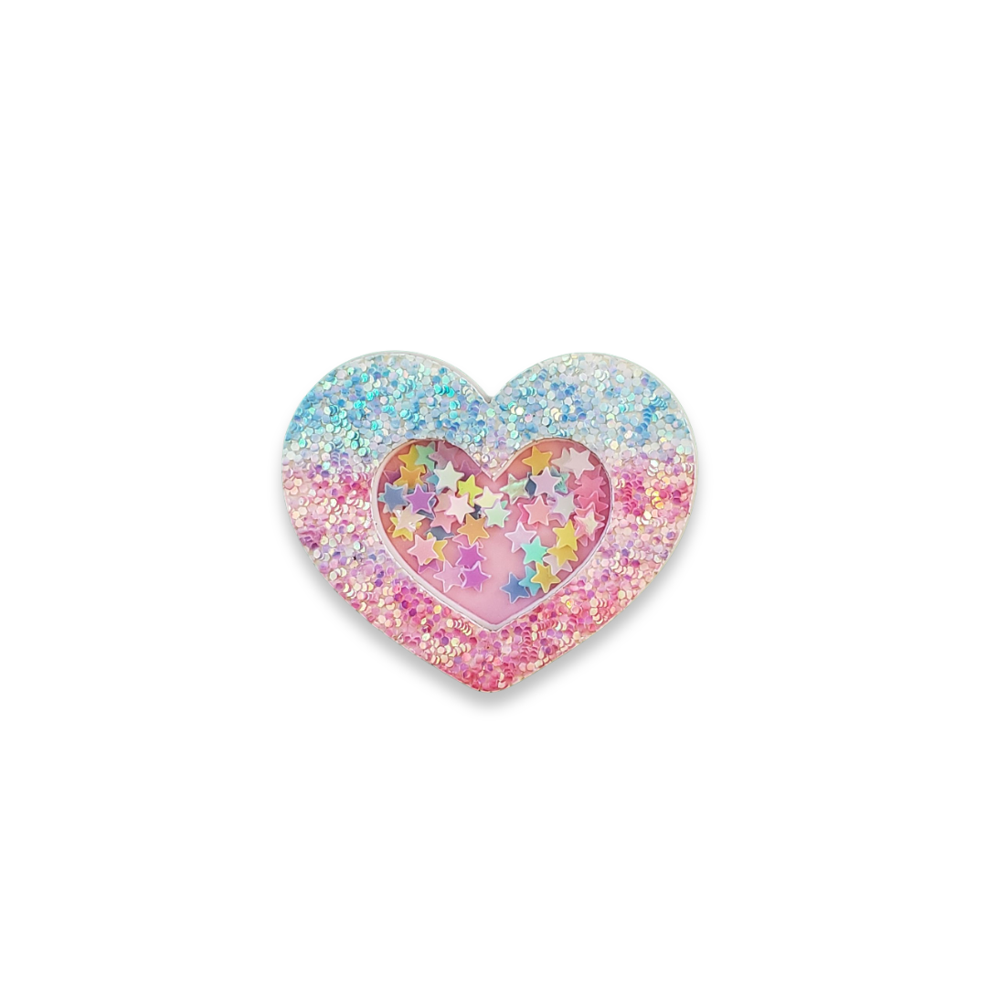 Rainbow Heart Acrylic Sequins Shaker