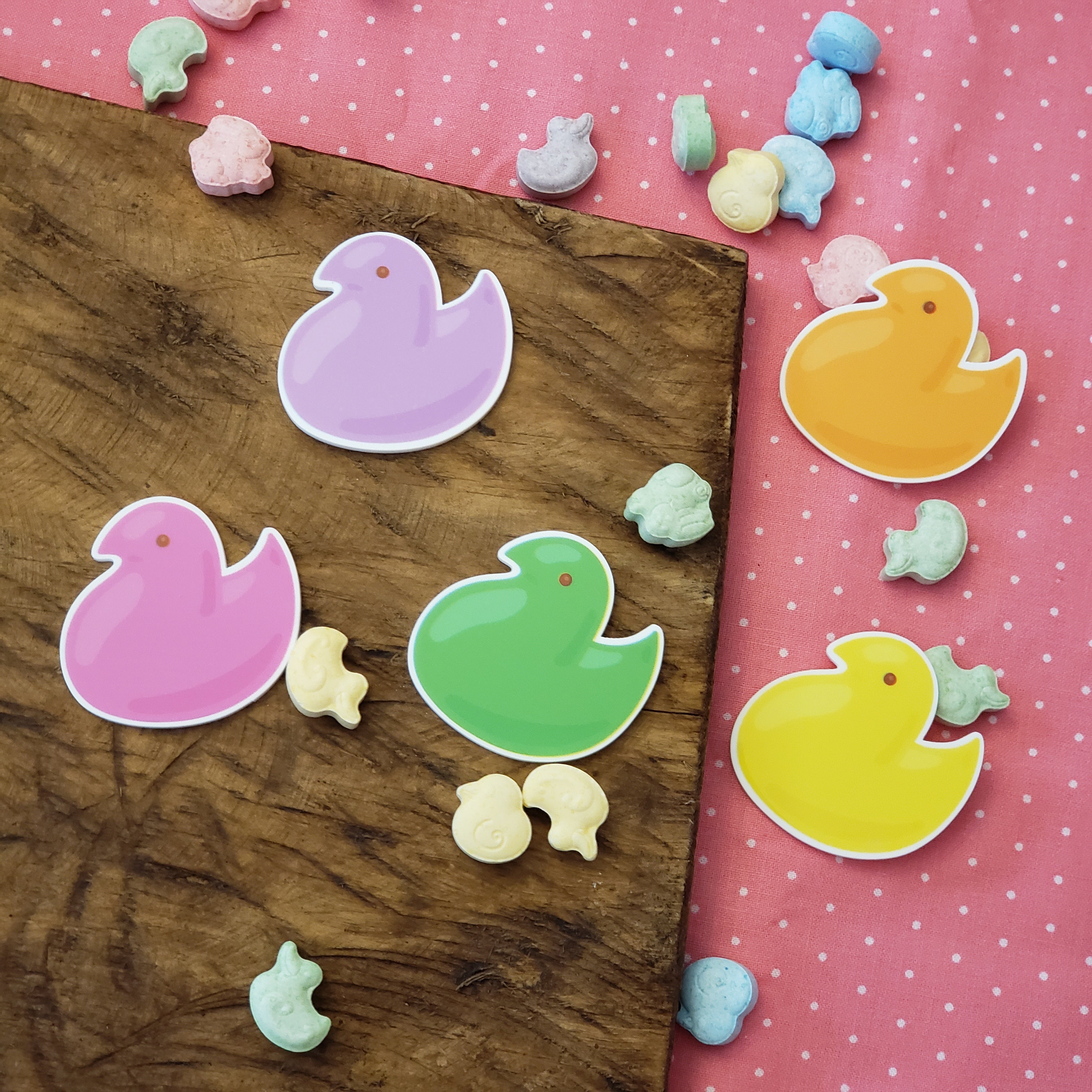 2pc Pink Easter Peeps Planar Resin