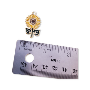 Enamel Sunflower Metal Charm