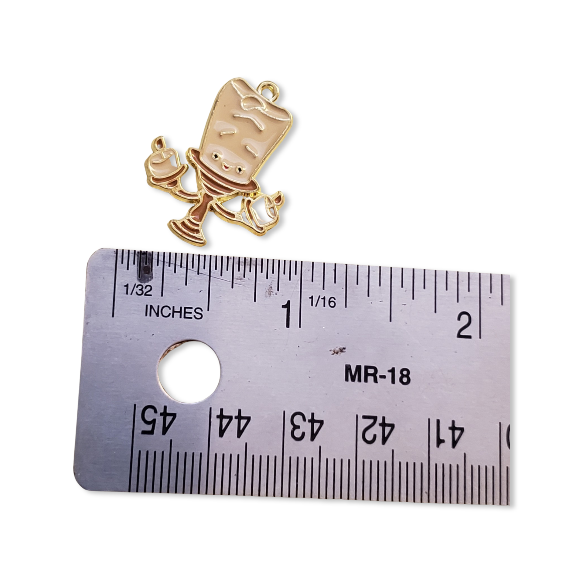 Enamel Candle Stick Metal Charm