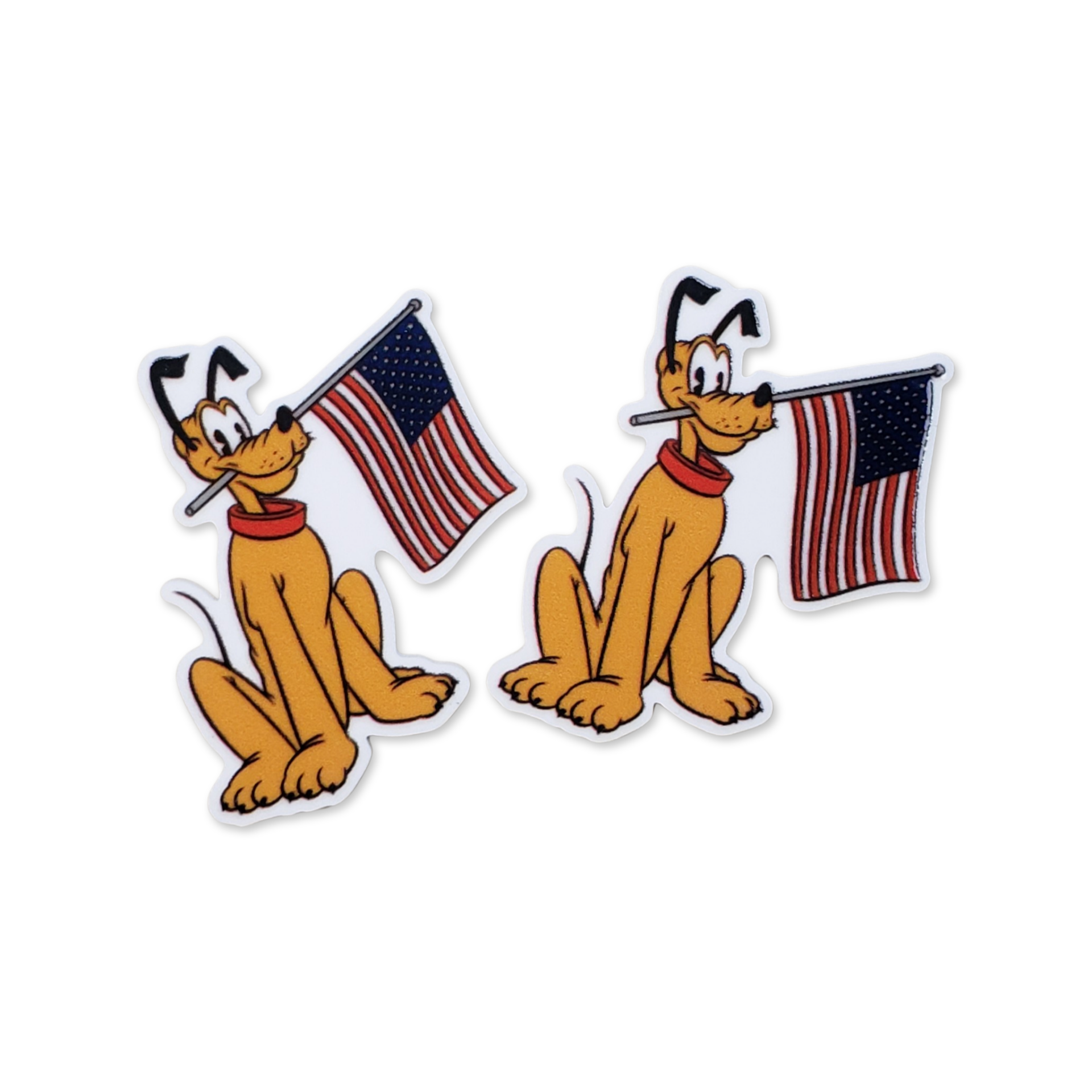 2pc 4th of July Puppy Planar Resin