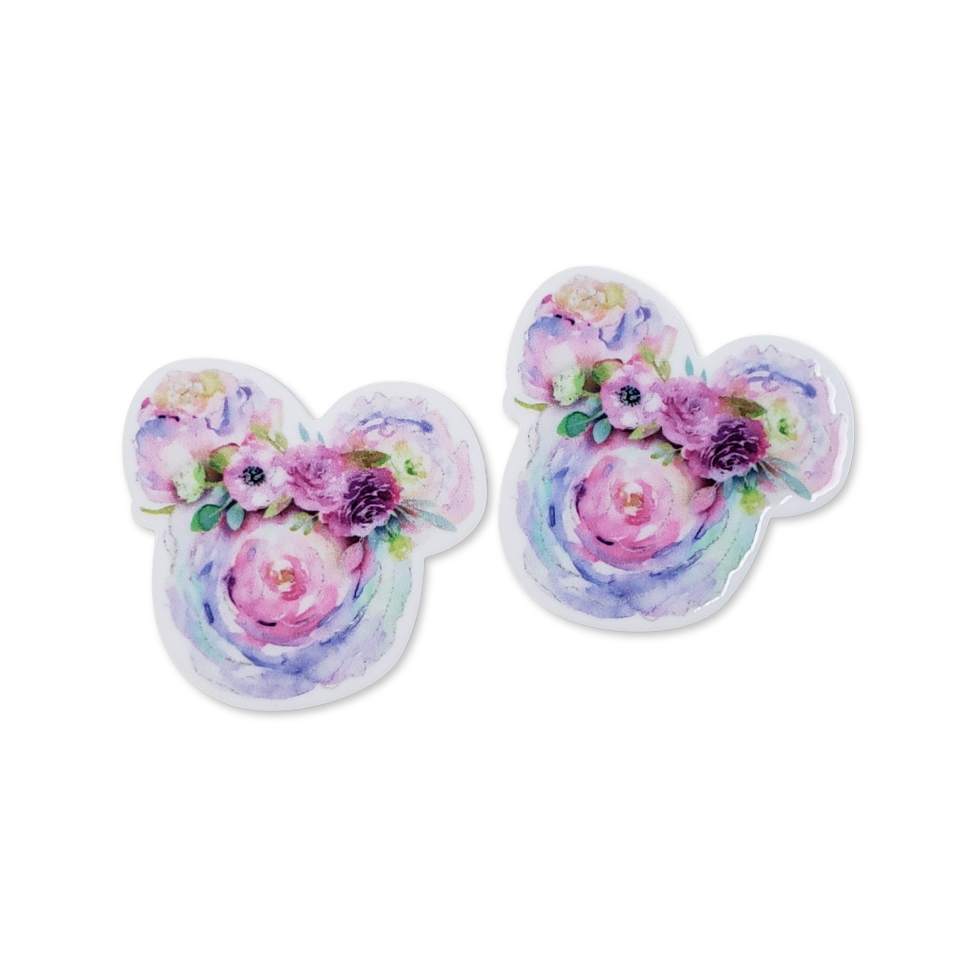 2pc Purple Floral Mouse Planar Resin