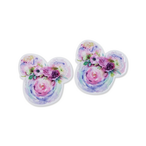 2pc Purple Floral Mouse Planar Resin