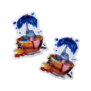 2pc Elephant Bath Time Planar Resin