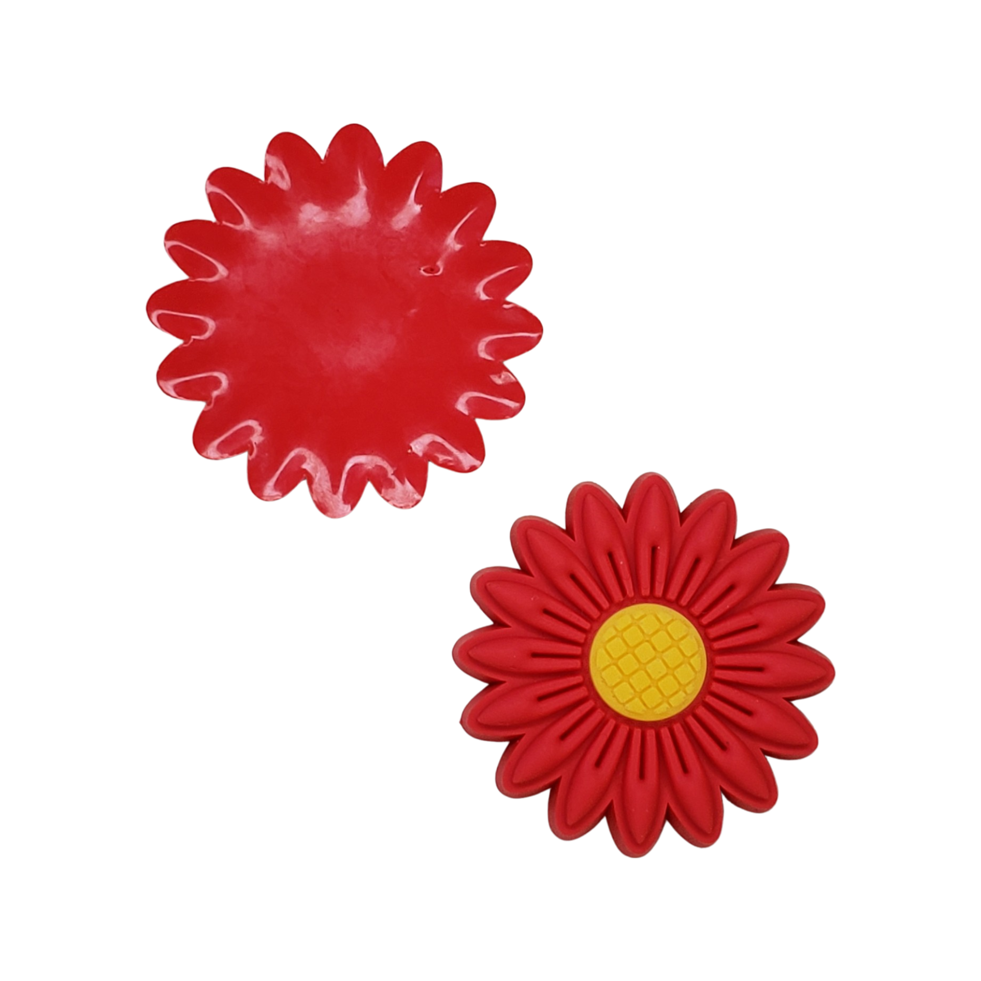 2pc Red Spring Flower Soft PVC Resin