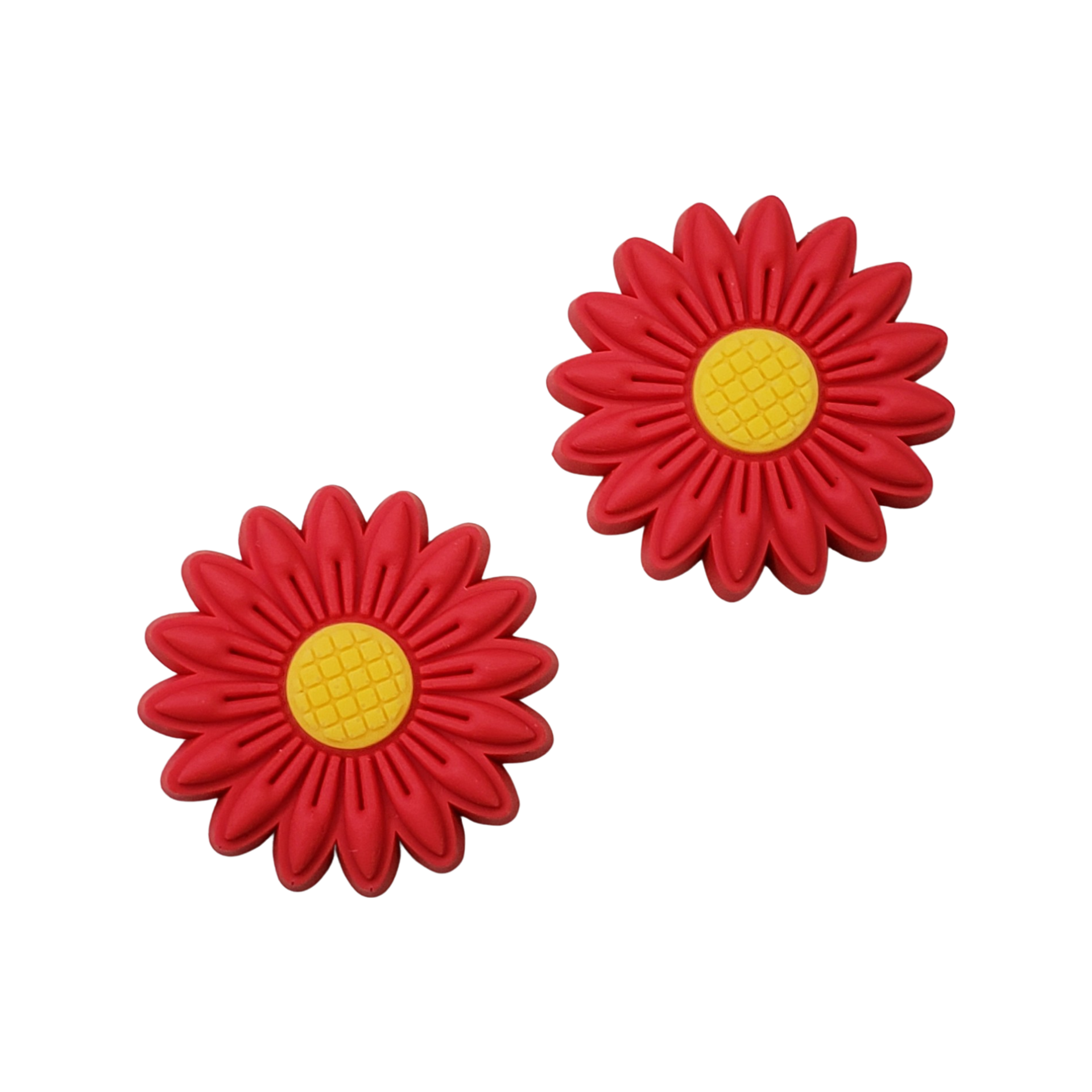 2pc Red Spring Flower Soft PVC Resin