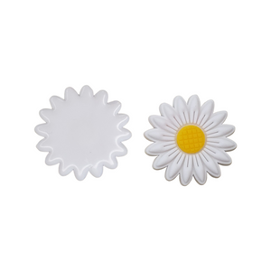 2pc White Spring Flower Soft PVC Resin