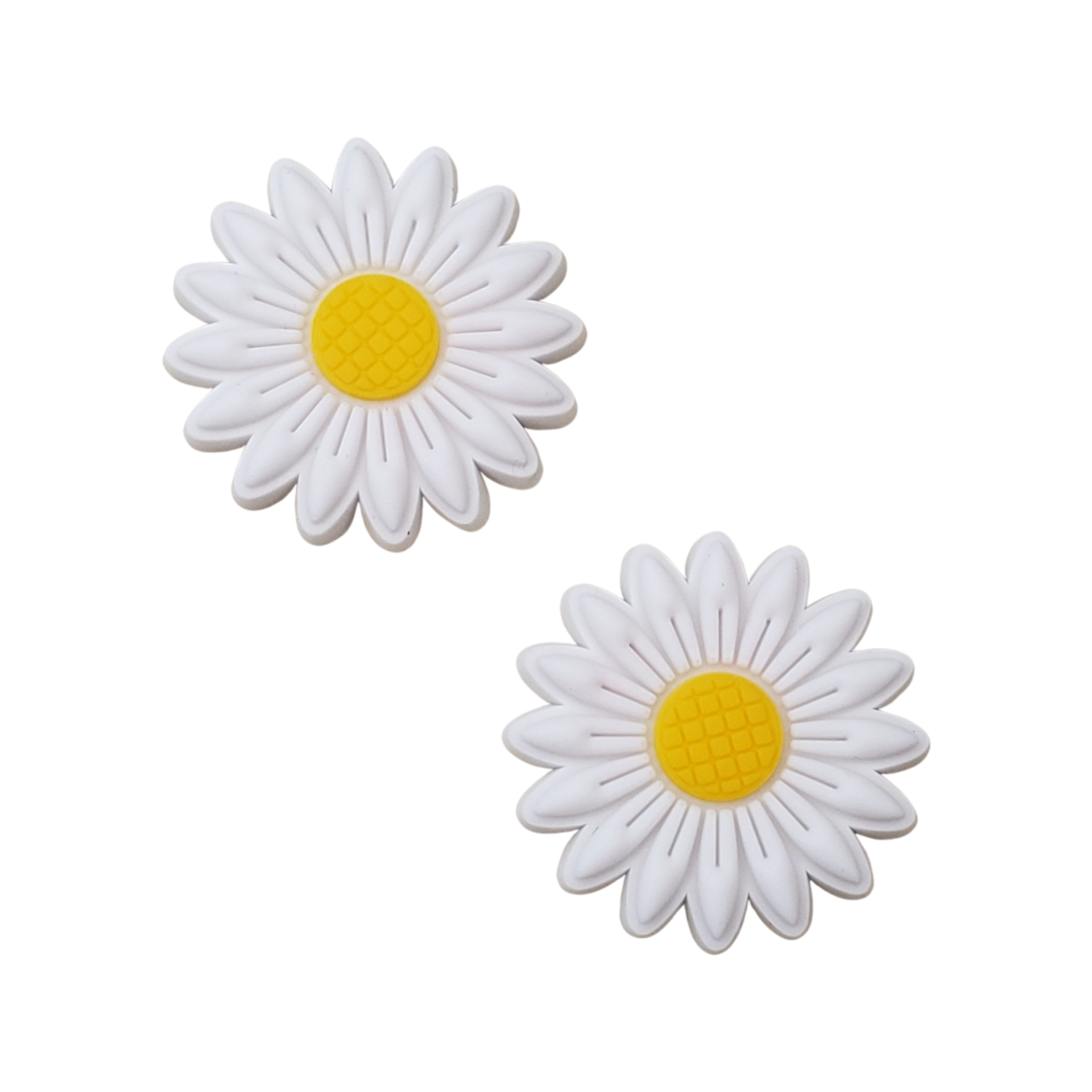 2pc White Spring Flower Soft PVC Resin