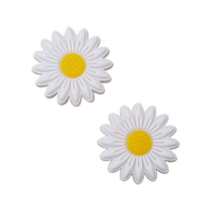 2pc White Spring Flower Soft PVC Resin