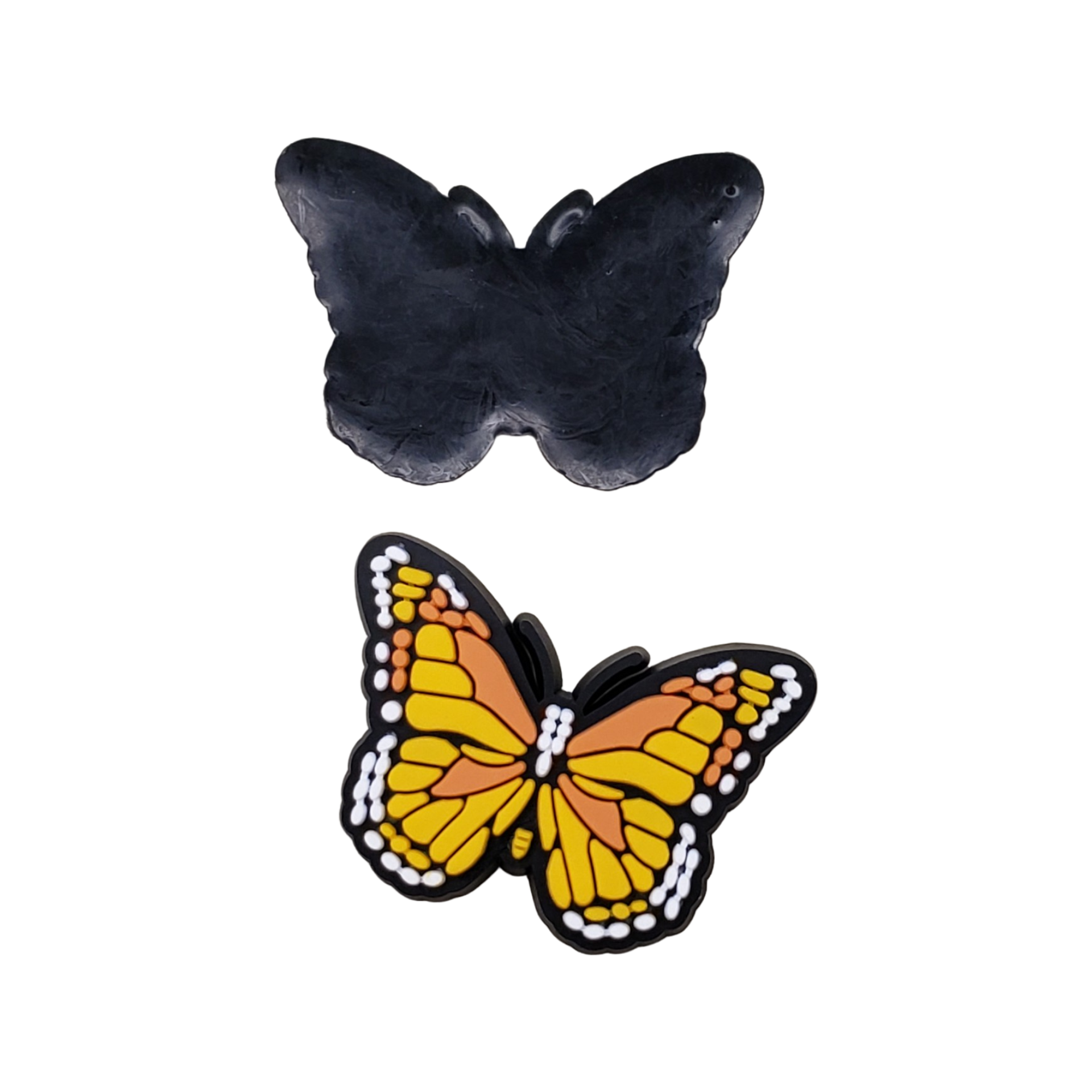 2pc Yellow Butterfly Soft PVC Resin