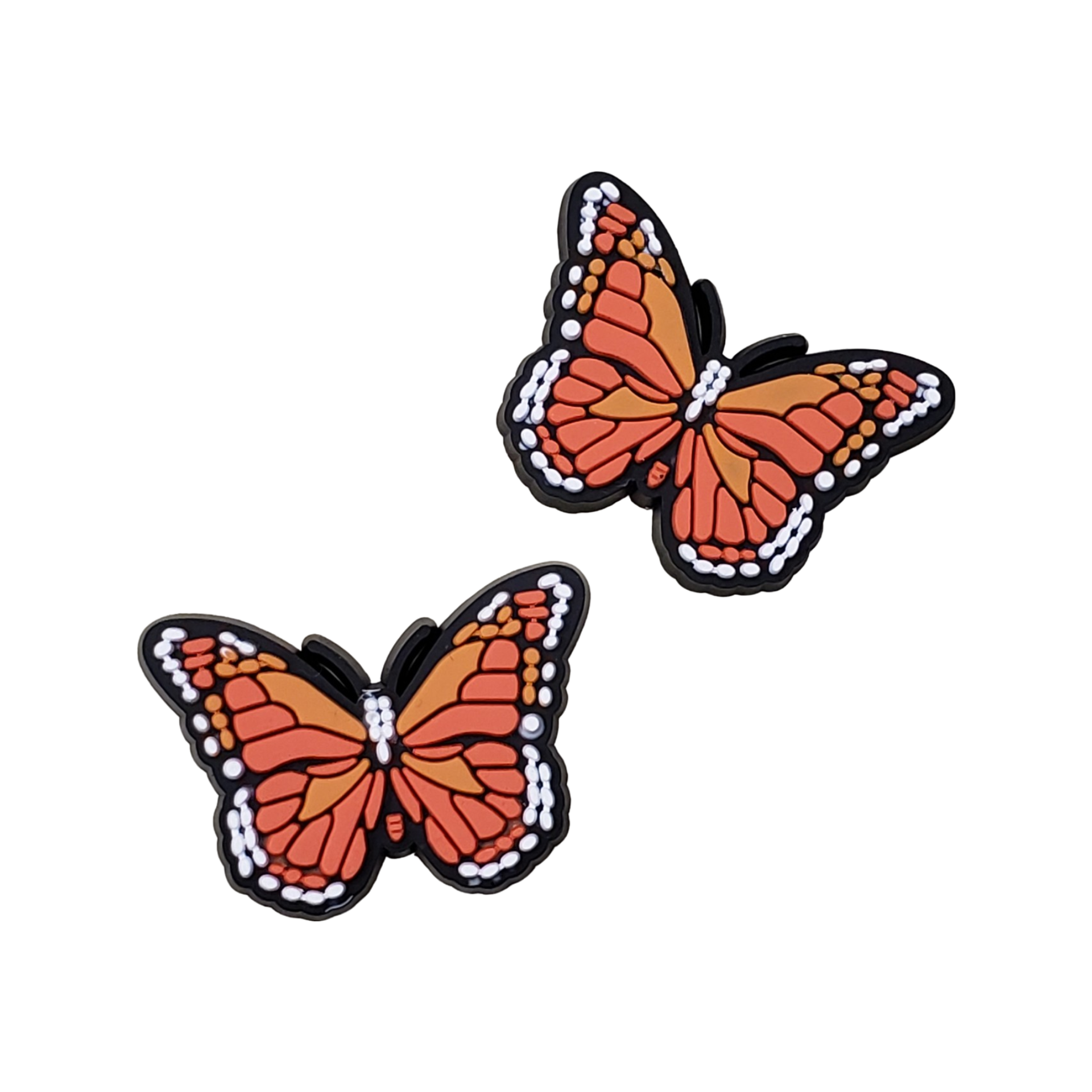 2pc Orange Butterfly Soft PVC Resin