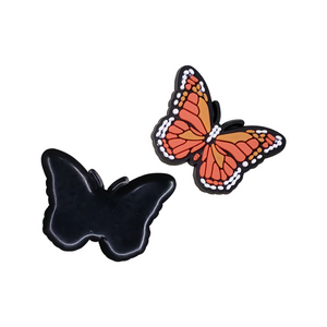 2pc Orange Butterfly Soft PVC Resin