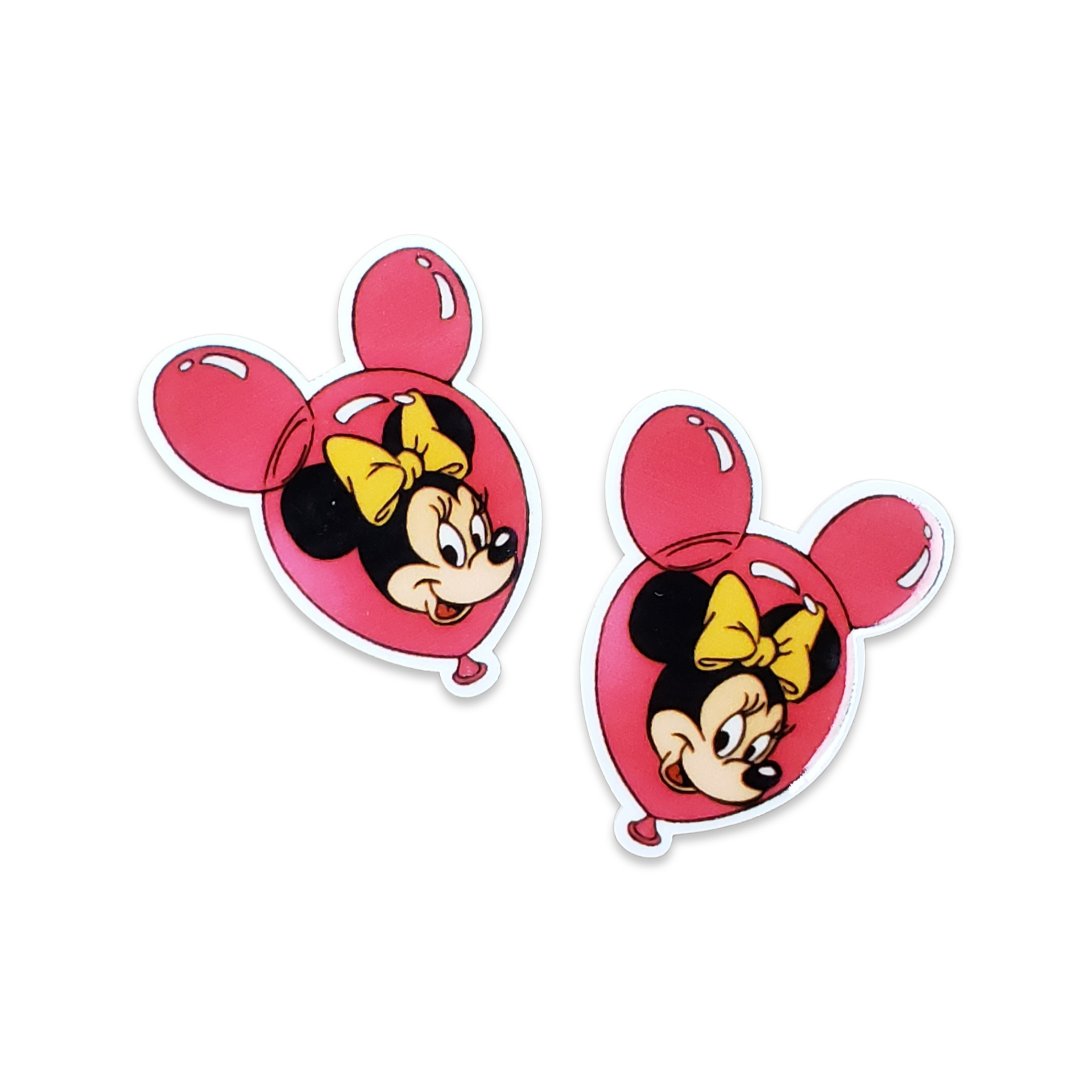 2pc Pink Mouse Balloon Planar Resin