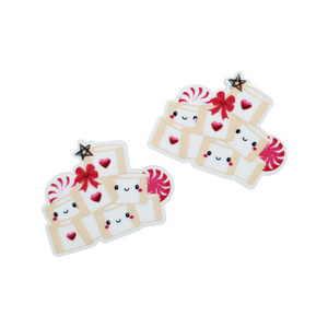 2pc Christmas Marshmallows Planar Resin