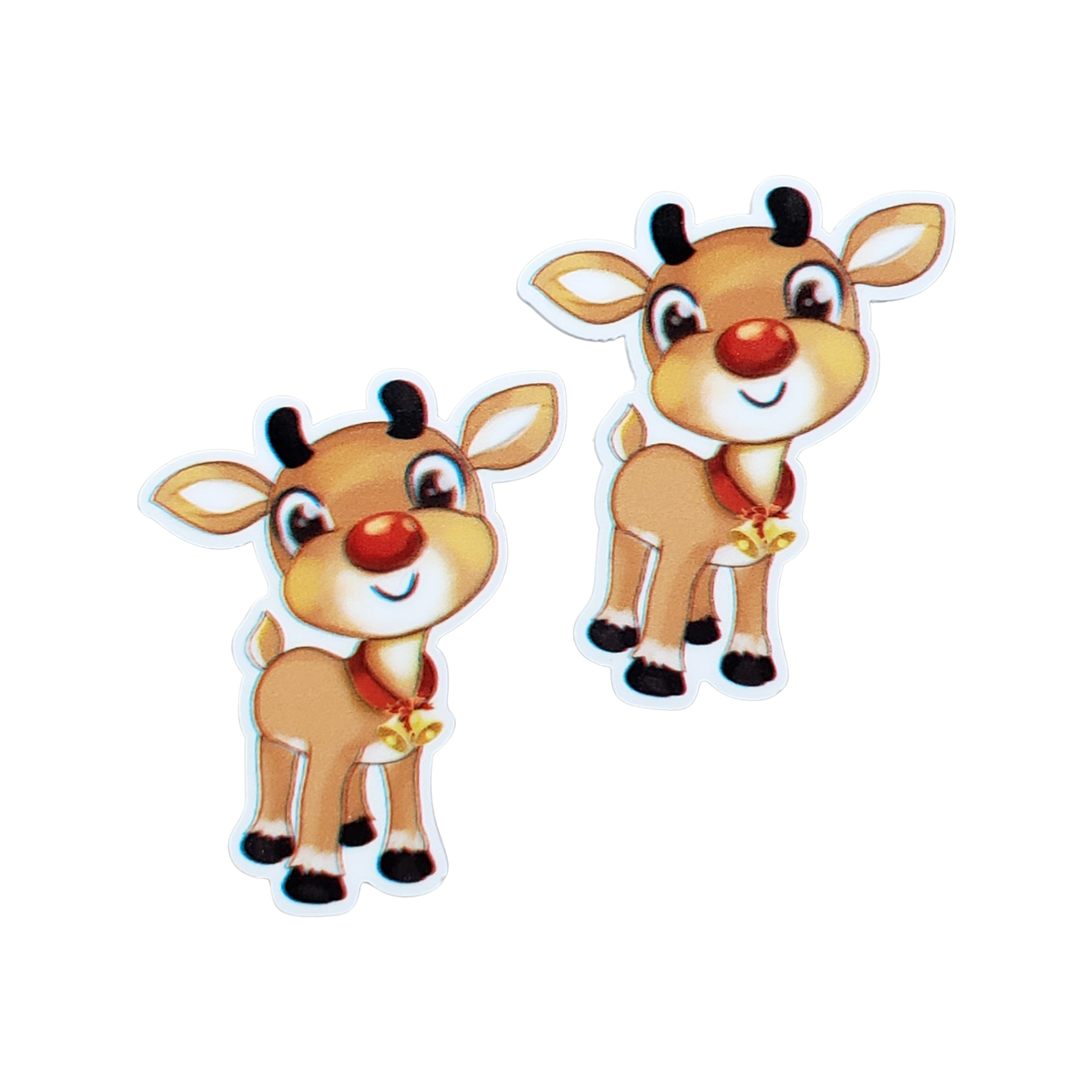 2pc Rudolph the Red Nose Reindeer Planar Resin