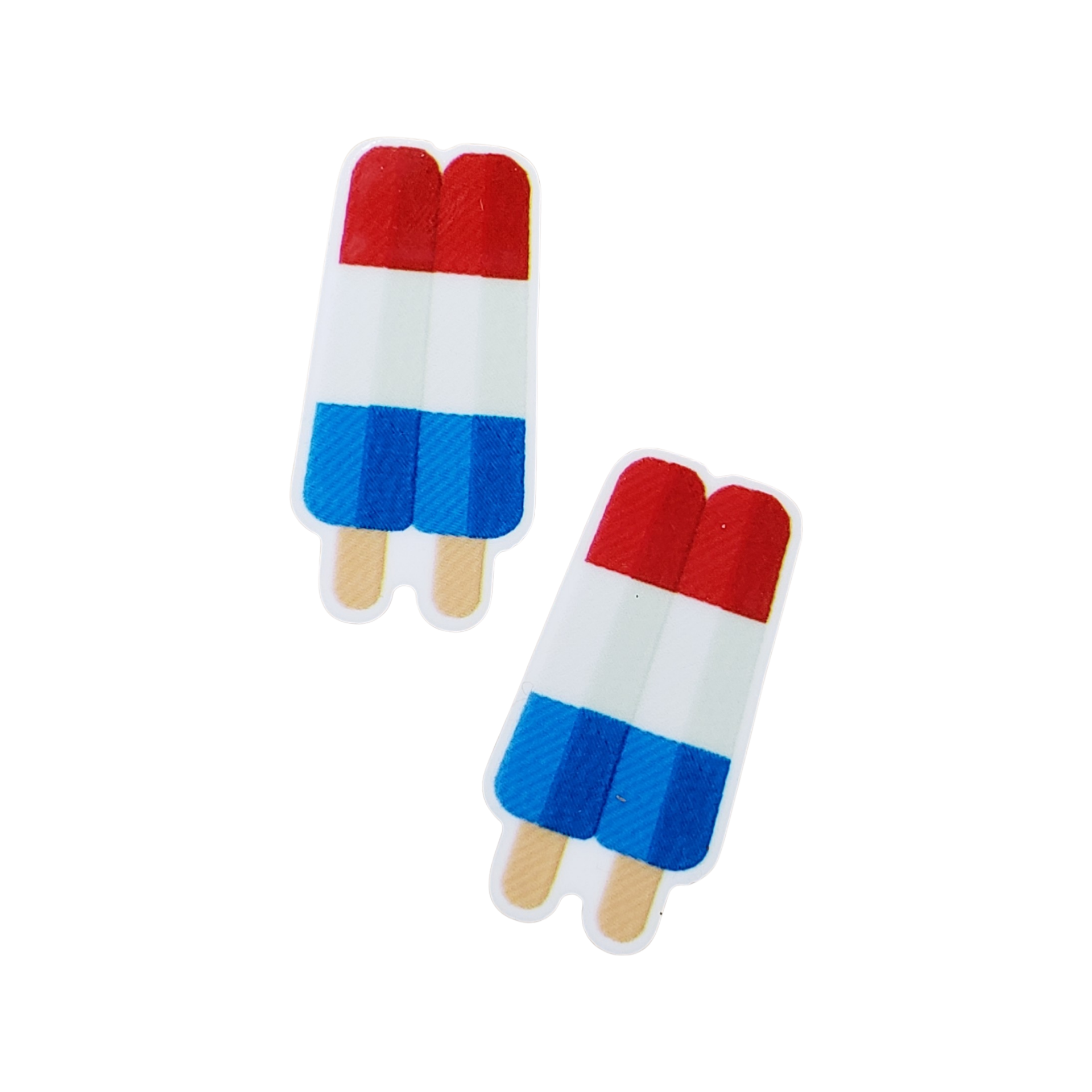 2pc Red, White and Blue Popsicle Planar Resin