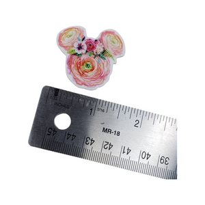 2pc Pink Floral Mouse Planar Resin