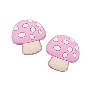 2pc Pink Mushrooms Soft PVC Resin