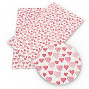 Valentine's Day Hearts Faux Leather Sheets