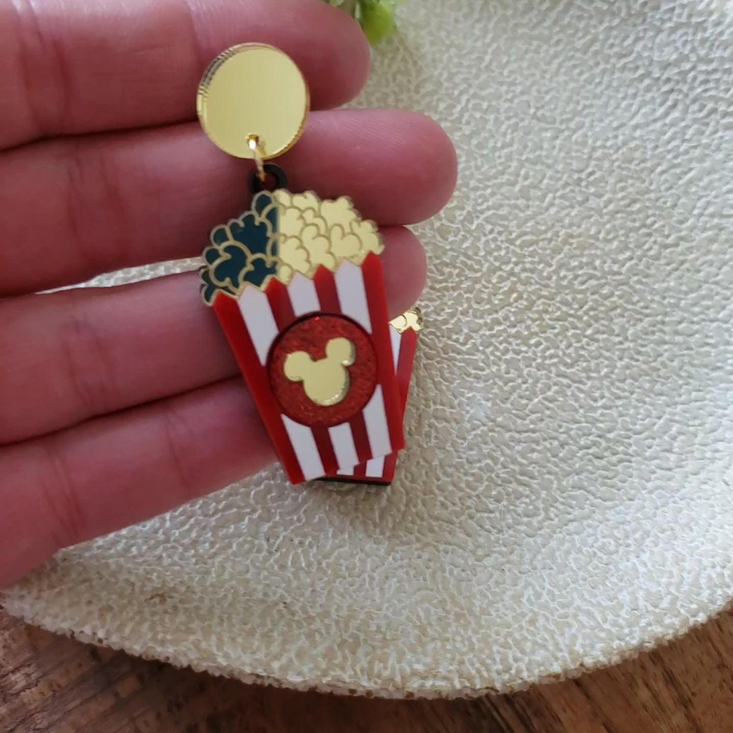 Mouse Popcorn Drop Earrings