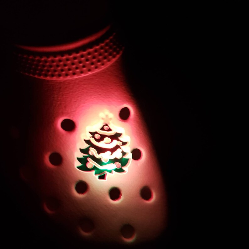 3D LED Christmas Tree Shoe Charm