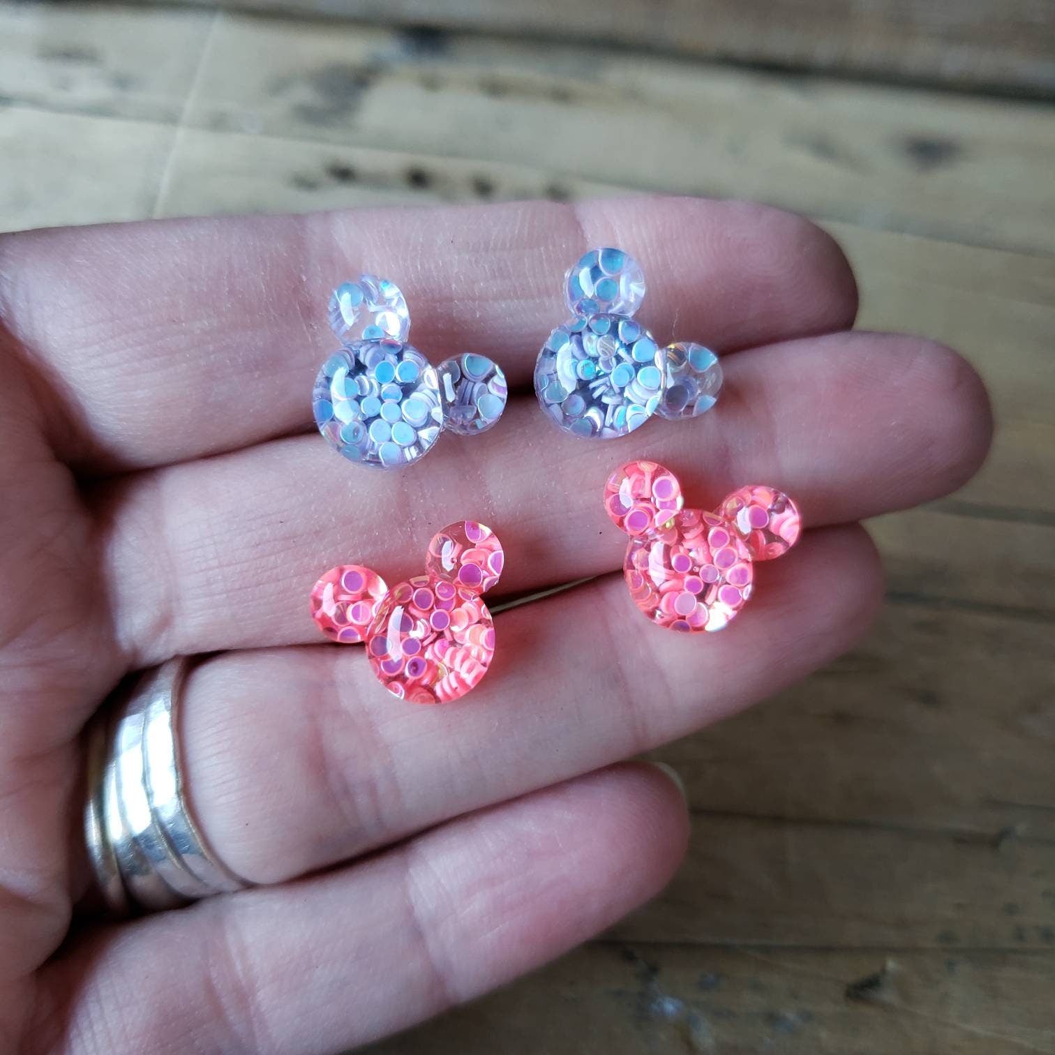 Glitter Mouse Studded Earrings