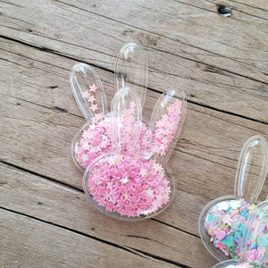 2pc Transparent Bunny Head Sequins Shaker