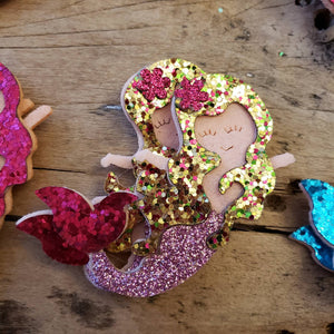 2pc Glittery Mermaid Appliques