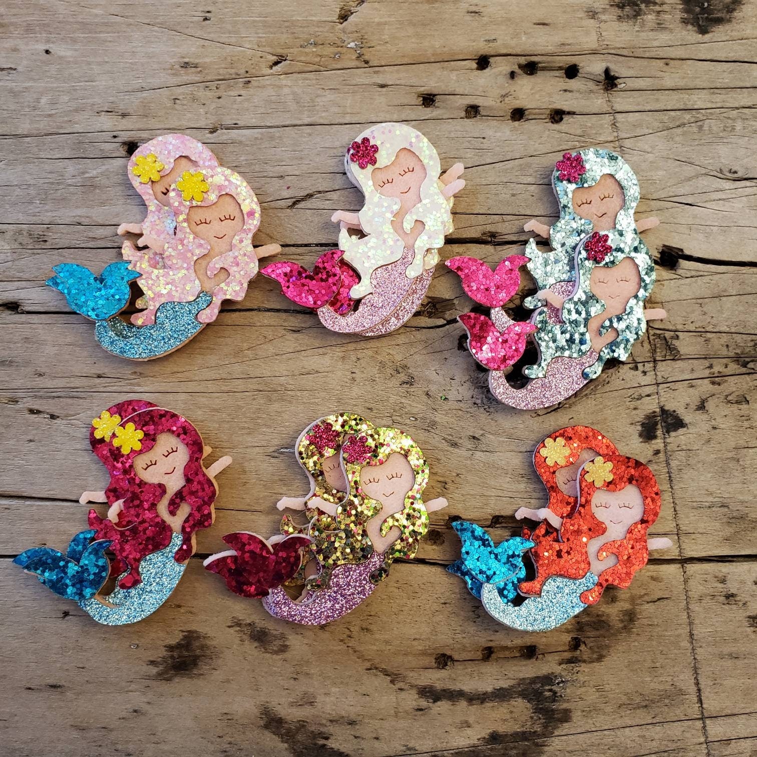 2pc Glittery Mermaid Appliques