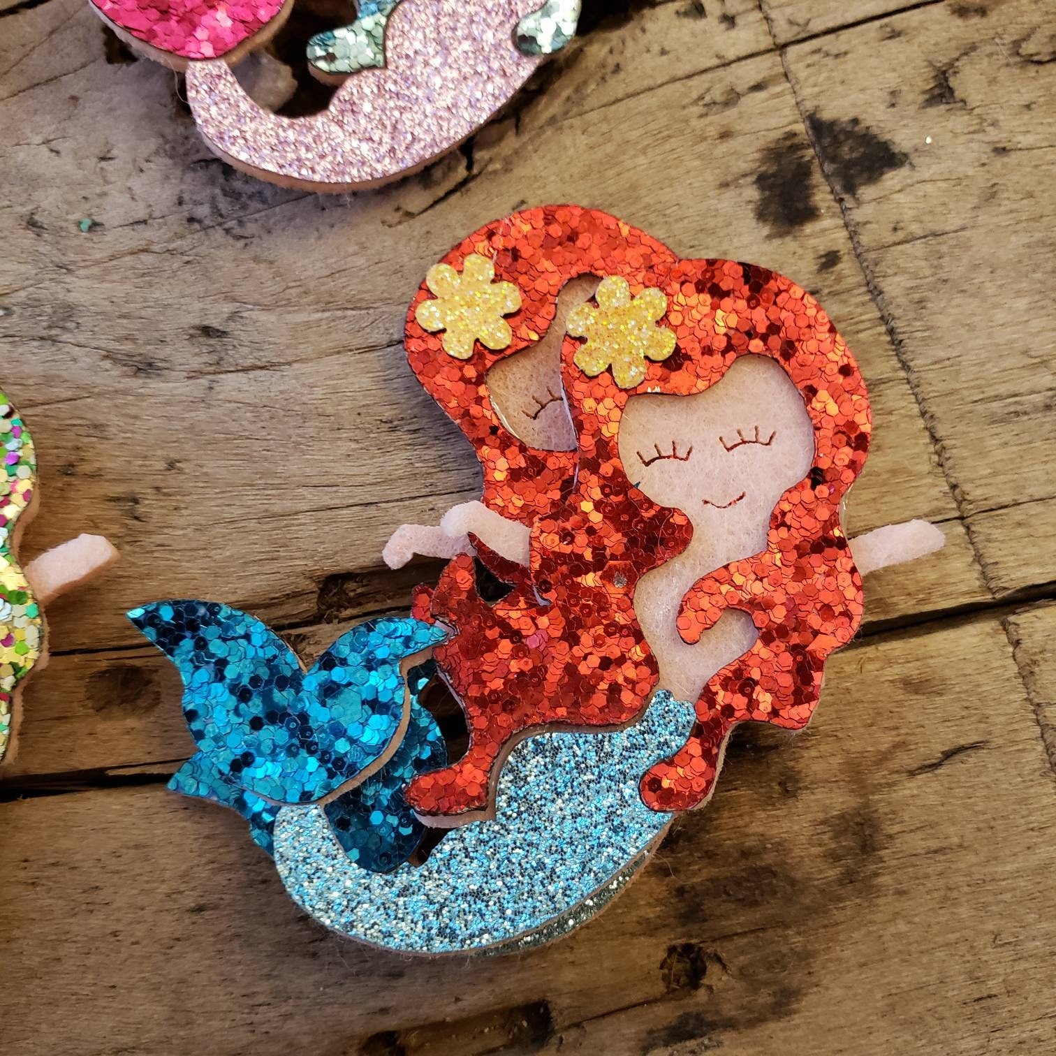 2pc Glittery Mermaid Appliques