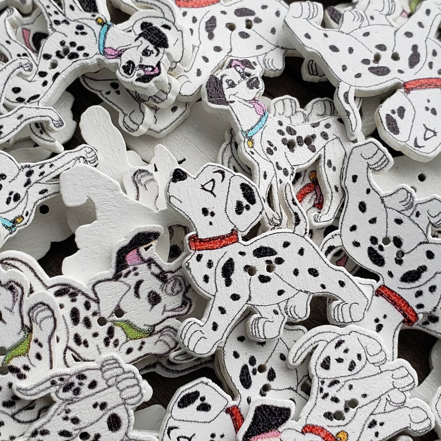 10pc Assorted Dalmatian Wooden Buttons