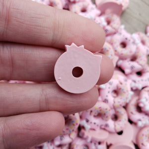 5pcs Pink Kitty Donut Resin Flatback Cabochons