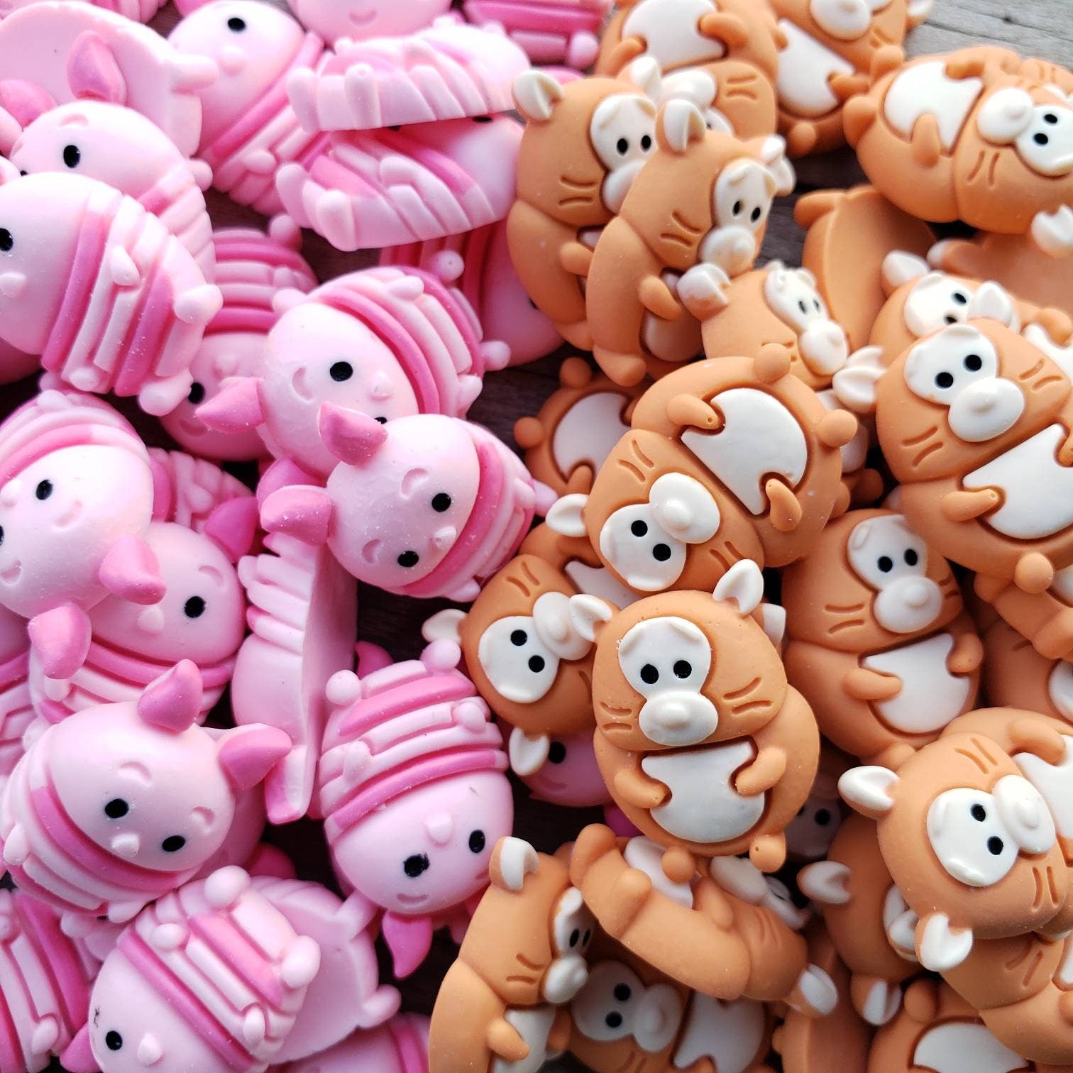 5pc Tigger & Piglet Resin Flatback Cabochon