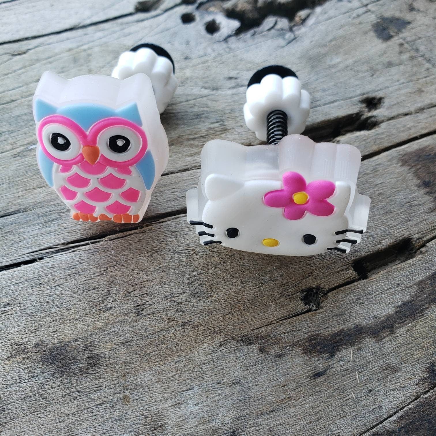 3D LED Spring Kitty and Owl Shoe Charms