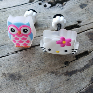 3D LED Spring Kitty and Owl Shoe Charms
