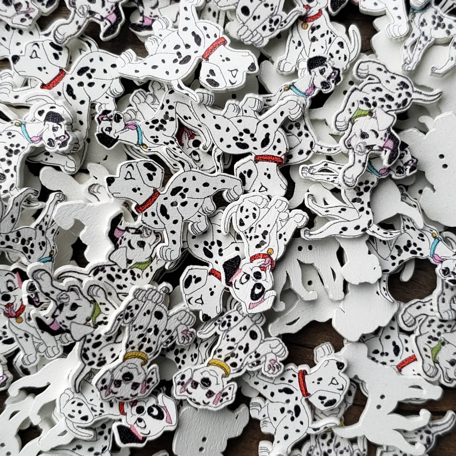 10pc Assorted Dalmatian Wooden Buttons