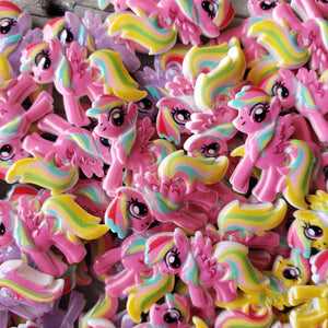 5pc Rainbow My Little Pony Resin Flatback Cabochons