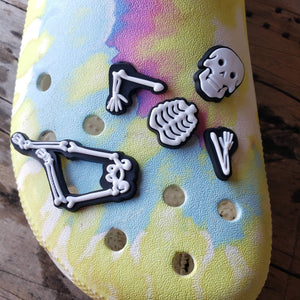 5pc Halloween Skeleton Shoe Charms