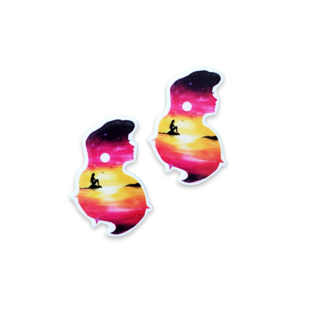 2pc Sunset Mermaid Planar Resin