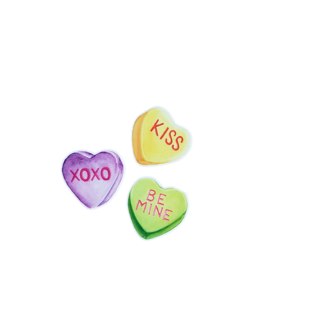 2pc XOXO Conversation Heart Planar Resin