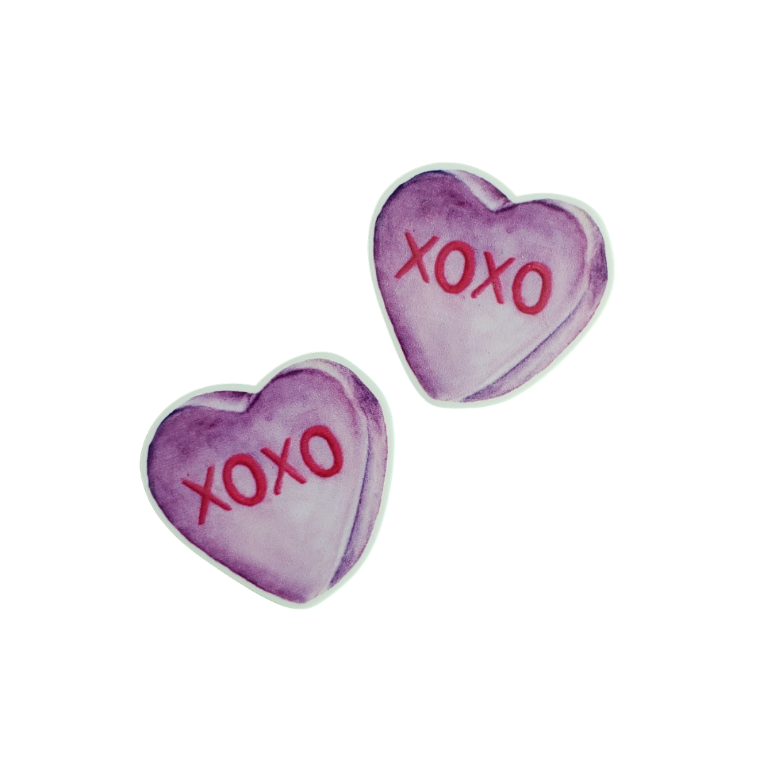 2pc XOXO Conversation Heart Planar Resin