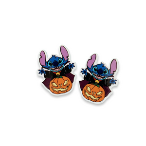 2pc Halloween Blue Alien Planar Resin