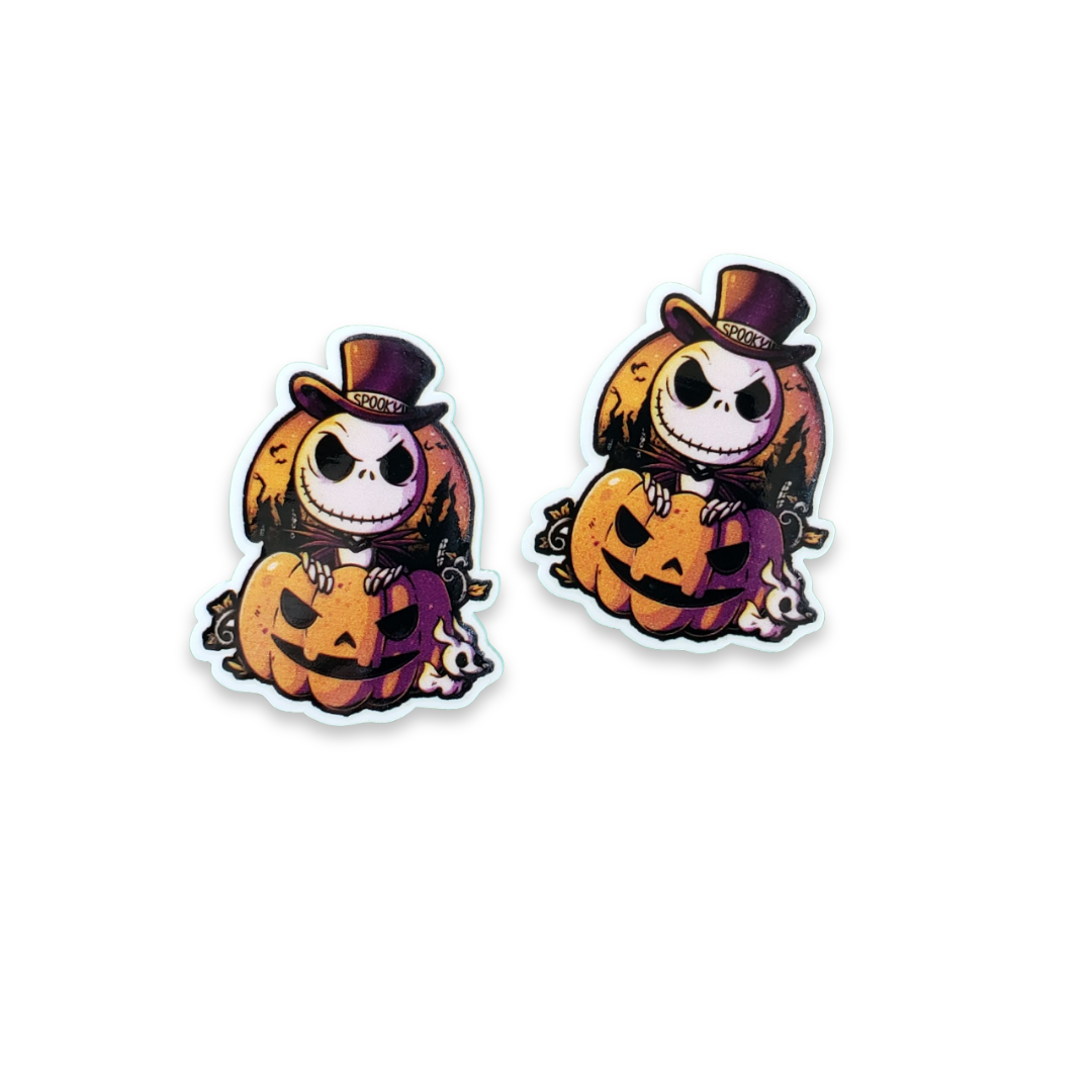 2pc Pumpkin Jack Planar Resin