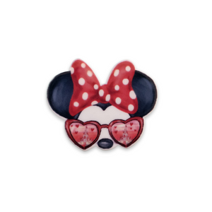 2pc Valentines Day Miss Mouse Planar Resin